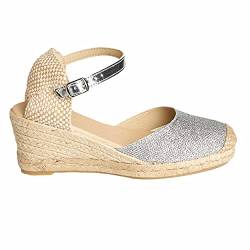 NO ES LO MISMO | Damen Jute Keil Espadrilles | Sandalen | Neue Frühjahr/Sommer 2021 Kollektion | Bequeme Damen Plateauschuhe | Design und Herstellung in Spanien von NOESLOMISMO BY DILEMA