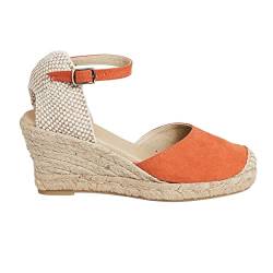 NO ES LO Mismo Damen-Schuhe Spring/Sommer 2020 Alpargate Keilabsatz, orange, 41 EU von NOESLOMISMO BY DILEMA