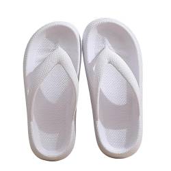 NOGRAX Badelatschen damen Weiche Sohle Flip Flops Strand Nicht Rutschfeste Wolkenruhrschuhe Frauen Dicke Plattform Clip Zehen Badezimmerrutschen-weiss-42-43 von NOGRAX