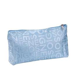 NOGRAX Kosmetiktasche Frauen Kosmetikbeutel Tragbare Multifunktions -reißverschluss -reisebriefbuchstaben Make -up -Taschen Taschen Touch Toiletten Organizer Halter Toilierte-blau von NOGRAX