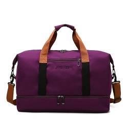 NOGRAX Schulrucksack Mode Reisetaschen Für Frauen Große Kapazität Herren -Sportbeutel Wasserdichtes Wochenende Sack Voyage Weibliche Messengerbeutel Trocken Und Nass-Purple46Cmx25Cmx28Cm von NOGRAX