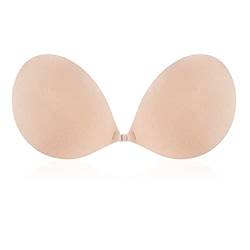 NOKDAL Klebe BH Super Push Up Brüste Invisible Silikon Bra Selbstklebend Trägerloser BH Rückenfrei Unsichtbare BH Wiederverwendbare Brustpolster aus Silikon für Abendkleid Brautkleid von NOKDAL