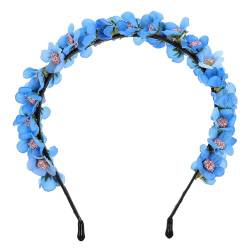 Boho-Blumenkronen Feen-Kopfschmuck Böhmisches Blumen-Stirnband Strandthema Hochzeits-Stirnband Für Braut Brautjungfer Frauen Mädchen Kostümzubehör Blau von NOLITOY