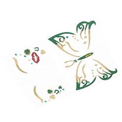 NOLITOY 2st Grünes Gesicht Glitzert St. Pattys Day Tattoo-aufkleber Maskeradekostüm Klee-tattoo-aufkleber Gefälschte Tätowierung Grüne Gesichtssteine Patrick Kind Karikatur Bastelpapier von NOLITOY