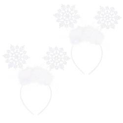 NOLITOY 2st Schneeflocken-stirnband Weihnachtsstirnbänder Schneeflocken-haarreif Weihnachtstiara Für Frauen Weihnachtshaarband Schneeflocken-haarbänder Weiß Plastik Krone Damen von NOLITOY