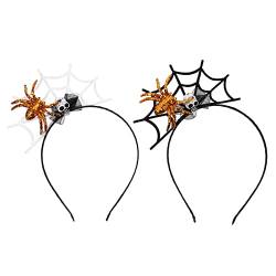 NOLITOY 2st Spinnenschädel-stirnband Halloween-haarreifen Spinnenhaarreifen Totenkopf-hut-stirnband Totenkopf-fake-spinnen-haarreifen Geisterhaar Kind Kleidung Falsche Spinne Plastik von NOLITOY
