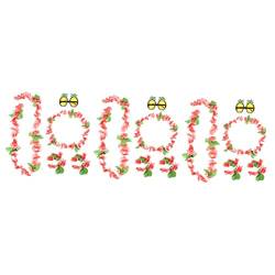 NOLITOY 3 Sätze Garland-ananas-gläser Ringe Für Männer Hawaiianische Luau-leis Lustig Herrenring Hawaiianische Sonnenbrille Herrenhalskette Herren-stirnband Die Blumen Plastik Kind von NOLITOY