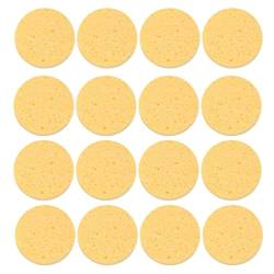NOLITOY 50 Stück Gesichtsschwämme Gesichtsreinigungsschwamm Runde Waschgesichtsschwämme Make-Up-Entfernungsschwämme Für Frauen Mädchen Gelb von NOLITOY