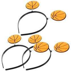 NOLITOY Basketball-Stirnbänder 3 Stück Sport-Motto-Kopfbopper Pompon-Haar Cheerleader-Kopfbedeckung Urlaub Sport Festival Party Haar-Accessoires von NOLITOY