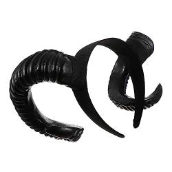 NOLITOY Dämon Croissant Aldult Black Sheep Zubehör Modellieren Cosplay Miss Black Scrunchie Foto Mädchen Geschenke Trompetenkleid Damenbekleidung Horn Haarband Haarschmuck Für Den von NOLITOY