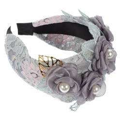 NOLITOY Damen Stirnband Blumen Haarband Blumen Kopfschmuck Hochzeit Haarschmuck Stoff Stirnband Für Geburtstag Abschlussball von NOLITOY