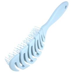 NOLITOY Gebogene Belüftete Styling-Haarbürste Zum Föhnen Entwirren Dicker Haare Massagebürste Massage-Haarkamm Friseur-Styling-Werkzeuge Blau von NOLITOY