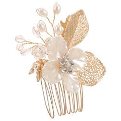 NOLITOY Haarseitenkamm Braut Kopfschmuck Blumen- Und Blattmuster Dekorative Haarkammklammer von NOLITOY