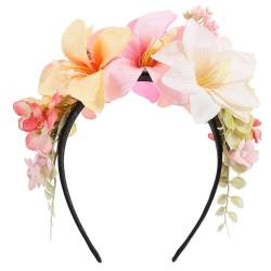 NOLITOY Hawaii-Blumen-Stirnband Haarkrone Kranz Kopfschmuck Haarband Hibiskusblüten Blumen-Kopfschmuck Strand-Hochzeit Haar-Accessoire Für Frauen Teenager-Mädchen von NOLITOY