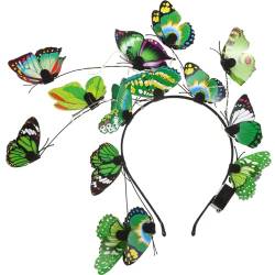 NOLITOY Leuchtendes Schmetterlings-Stirnband Schmetterlings-Stirnband Schmetterlings-Kopfschmuck Grün von NOLITOY