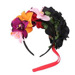 NOLITOY Orchideen-stirnband Blumenstirnbänder Für Frauen Mexikanisches Stirnband Fascinator Blumenstirnband Mexikanisches Blumenstirnband Kopfbedeckung Urlaub Rose Kopftaste Stoff von NOLITOY