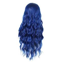 NOLITOY Perücke Blaues Haarteil Für Halloween Synthetisches Lockiges Haar Halloween-cosplay-kostüme Halloween- -cosplay Lange Welle Flauschige Fräulein Hochtemperaturdraht von NOLITOY