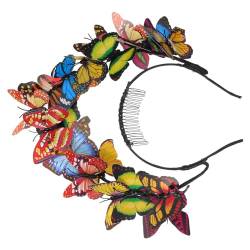 NOLITOY Schmetterlings-Stirnband Braut-Stirnband Hochzeit Brautkrone Schmetterlings-Kopfschmuck Haarband von NOLITOY