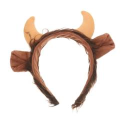 NOLITOY Stier-Hörner-Stirnband Kuh-Stirnband Mit Ohren Tier-Kopfschmuck Rinder-Ohr-Stirnband Ziegen-Schaf-Hörner-Kopfschmuck Haarband Für Osterparty Cosplay-Kostüm von NOLITOY