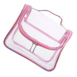 NOLITOY Transparente Make-Up-Taschen Kosmetiktasche Transparente Reise-Make-Up-Tasche Kulturbeutel Make-Up-Organizer Kosmetiktasche Für Damen Essentials Toilettenartikel Rosa von NOLITOY