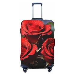 NONHAI Reisegepäck-Abdeckung, romantisch, rote Rosen, Kofferabdeckung, waschbar, elastisch, kratzfest, passend für 45,7 - 81,3 cm Gepäck, Schwarz , xl von NONHAI