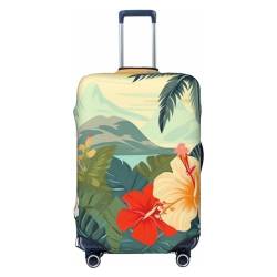 NONHAI Reisegepäckabdeckung, Sommer, hawaiianischer Spandex, Koffer-Schutz, waschbar, elastisch, kratzfest, Gepäckabdeckung, passend für 45,7 - 81,3 cm Gepäck, Schwarz , xl von NONHAI