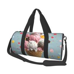 Reisetasche mit alter Kamera, für Männer und Frauen, Sport, Turnbeutel, faltbar, Wochenendtasche, Handgepäck, Übernachtungstasche, für Reisen, Schwimmen, Basketball, Sweet Ice Cream, Einheitsgröße von NONHAI