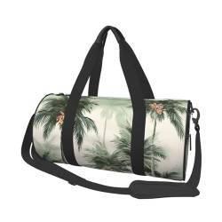 Reisetasche mit rosa Blumen-Motiv, für Herren und Damen, Sport, Turnbeutel, faltbar, Wochenendtasche, Handgepäck, Übernachtungstasche, für Reisen, Schwimmen, Basketball, Tropische Palmen, von NONHAI