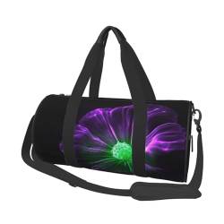 Reisetasche mit rosa Blumen-Motiv, für Herren und Damen, Sport, Turnbeutel, faltbar, Wochenendtasche, Handgepäck, Übernachtungstasche, für Reisen, Schwimmen, Basketball, Violett-Grün, leuchtend, von NONHAI