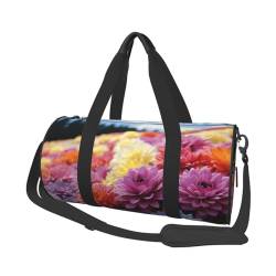 Rennrad-Reisetasche für Männer und Frauen, Sport, Turnbeutel, faltbar, Wochenendtasche, Handgepäck, Übernachtungstasche, für Reisen, Schwimmen, Basketball, Regenbogen-Blumenmeer, Einheitsgröße von NONHAI