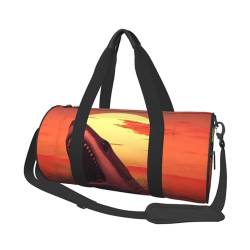 Travel Paris Reisetasche für Männer und Frauen, Sport, Turnbeutel, faltbar, Wochenendtasche, Handgepäck, Übernachtungstasche, für Reisen, Schwimmen, Basketball, Sonnenuntergangswal, Einheitsgröße von NONHAI