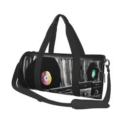 Vinyl-Schallplatten-Reisetasche für Männer und Frauen, Sport, Turnbeutel, faltbar, Wochenendtasche, Handgepäck, Übernachtungstasche, für Reisen, Schwimmen, Basketball, Vinyl-Schallplatten, von NONHAI