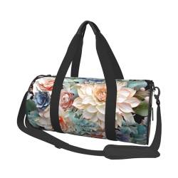 Weinglas-Reisetasche für Männer und Frauen, Sport, Turnbeutel, faltbar, Wochenendtasche, Handgepäck, Übernachtungstasche, für Reisen, Schwimmen, Basketball, Moderne Bohemia-Blume, Einheitsgröße von NONHAI