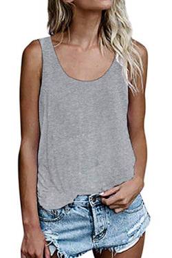 Damen Shirts Ärmellose Sommer Tunika Loose Fit Tank Tops (786Grau, X-Large) von NONSAR