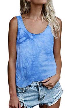 Damen Shirts Ärmellose Sommer Tunika Loose Fit Tank Tops (964Hellblau, Medium) von NONSAR