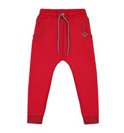 NONU Kids Circle Jogginghose für Jungen I Hose Kinder aus Baumwolle, Sporthose, Outdoorhose, Babykleidung, Kinder Kleidung Rot 128/134 von NONU Kids