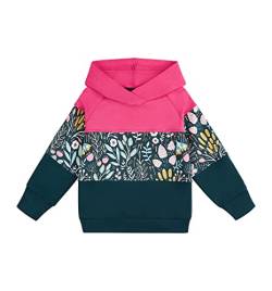 NONU Kids Sweatshirt Dreifarbig mit Kapuze 95% Baumwolle 5% Elasthan Bequem Unisex Viele Größen Weich Atmungsaktiv Kapuzenpullover für Mädchen Rosa 116 von NONU Kids