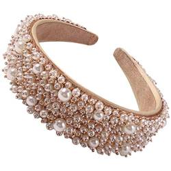 Faux Pearl Stirnbänder -Satin -breit dickes Haarbänder Braut Perlen elegantes Haar Reifen für Partys und Hochzeiten.Nopeilvi von NOPEILVI