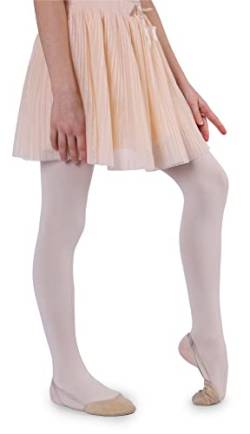 NOQ Mädchen Velours Strumpfhose 50 DEN Blickdichte Damen Invisible Toe Dance Gymnastic School Isadora, Perle 128/1146 cm von NOQ