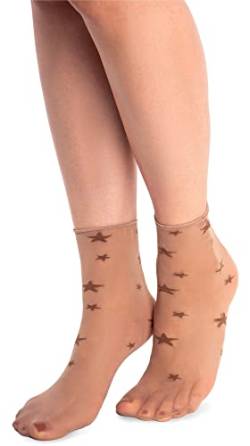 NOQ Modische gemusterte Damensocken Fancy Strümpfe Sheer Pop Free Size, Play Naturel von NOQ