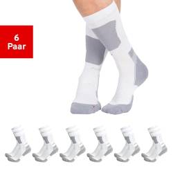 NORDCAP Allround-Sportsocken lang in Weiß, 6er Pack Sport-Socken, atmungsaktive Strümpfe, unisex Wandersocken, Gr. 39 – 42, Menge: 6 Stück von NORDCAP