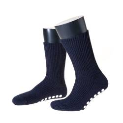 NORDPOL"ABS" Stoppersocken für Damen und Herren aus Schurwolle, 1 Paar, marine, Made in Germany, Gr. 42-44 von NORDPOL-Strümpfe