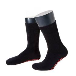 NORDPOL Vollplüsch"ABS" Stoppersocken für Damen und Herren aus Baumwolle, 1 Paar, schwarz, Made in Germany, Gr. 43-46 von NORDPOL-Strümpfe