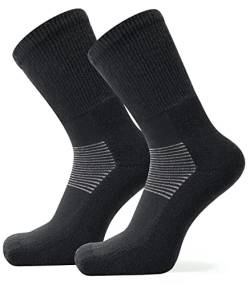 NORDSOX 4 Paar, Merino Outdoor Wandersocken, gepolstert, keine Blasen, atmungsaktiv für Damen und Herren schwarz - Ökotex Funtionssocken, Trekking, Sport von NORDSOX