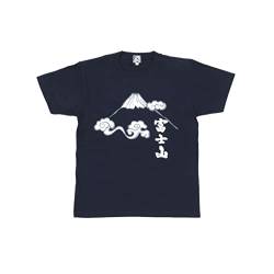 NOREN Japanische Kanji T-Shirts Kurzarm (Japanorama) 100% Baumwolle, lose Größe Unisex Grafik Tee T-Shirt Männer Frauen, Mt.fuji / Marineblau, XL von NOREN
