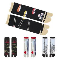 NOREN Japanische Tabi Socken Flip Flop Socken (Japanorama) Made in Japan/Sandal Print Socken Split Toe/Unisex Größe für Männer Frauen, Erwachsenen-Set, japanische Landschaft 1, Einheitsgröße von NOREN