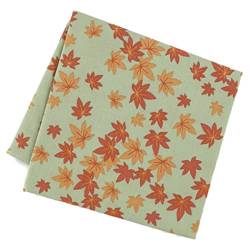 Taschentuch für Männer und Frauen (handgefärbter Yuzen-Druck), 50 cm, hergestellt in Japan, 100 % Baumwolle, japanisches Bandana, Schal, Taschentücher, Herbstblätter-grün, 19.7×19.7inch von NOREN