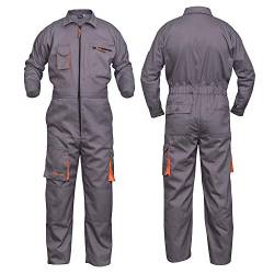 NORMAN Grau Arbeitskleidung Herren Latzhose Monteuranzug Overalls Mechanik Overall Schutz (XL) von NORMAN
