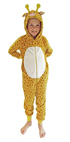 Mädchen Jumpsuit Overall Onesie Schlafanzug in niedlichen Tier Motiven - 291 467 97 606, Größe:128, Farbe:Giraffe von NORMANN-Wäschefabrik