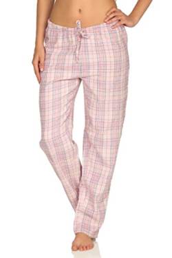 NORMANN-Wäschefabrik Dame Flanell Schlafanzug Hose kariert aus Baumwolle - ideal zum relaxen - 202 222 15 602, Farbe:rosa, Größe:44/46 von NORMANN-Wäschefabrik
